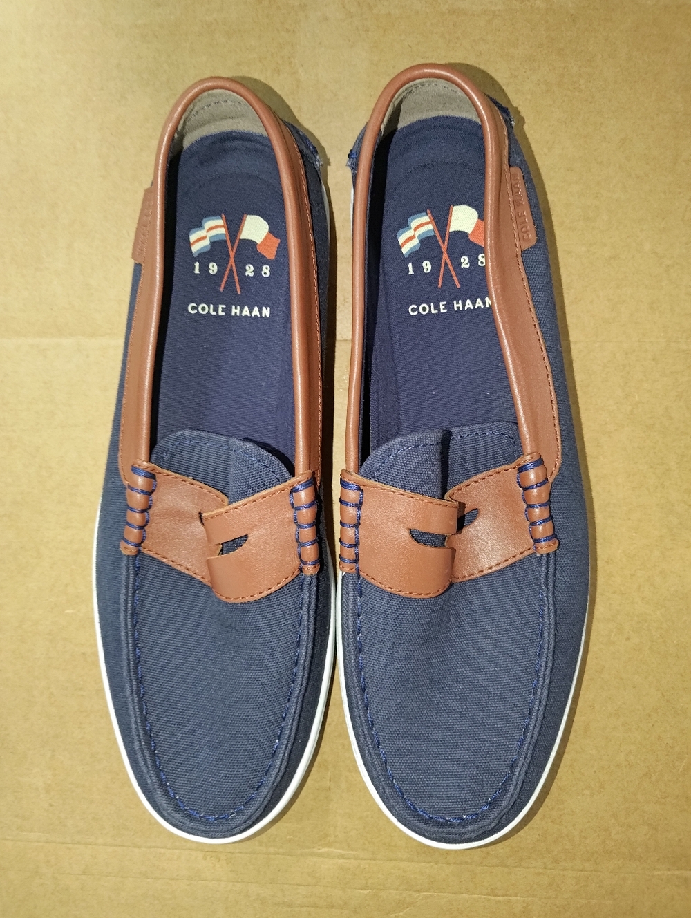 Cole Haan Nantucket 2.0 Penny Loafers Canvas/Leather Shoes Men's 9M